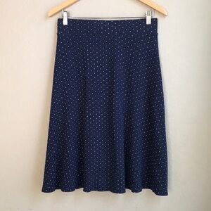 Lands’ End 100% Cotton Navy Polka Dot Women's Mini Skirt